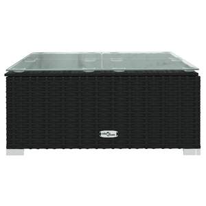 Ensemble de salon de jardin en rotin PE noir avec structure en acier thermolaqué, tissu et verre – Mobilier d'extérieur haut de gamme - Product Image 6