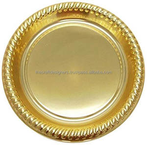 Assiette de présentation en métal de luxe pour la décoration de table de banquet de mariage, créant un centre de table époustouflant pour une expérience culinaire des invités exceptionnelle - Product Image 3