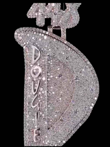 Pendentif Cœur en Moissanite, Collier Statement en Or Rose Sertie de Pierres, Bijoux Hip Hop, Cadeau de Luxe pour Femme - Product Image 4
