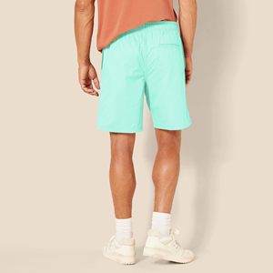 Men's Solid Mint Green Board Shorts Mid Waist Elastic Waist Breathable Lightweight Quick Dry Casual Swimwear 100% Cotton Bermuda - Product Image 3