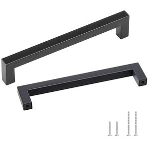 Juego de 30 tiradores y pomos cuadrados delgados de acero inoxidable de 6.3 pulgadas/160 mm para gabinetes y muebles - Product Image 1