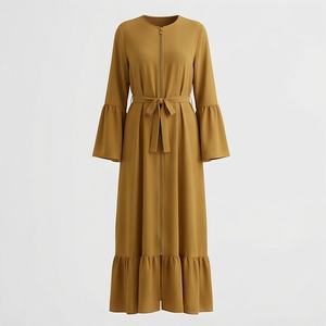 Vestido Abaya Musulmán para Mujer de Color Sólido de Primera Calidad, Precio al por Mayor, Nuevo Estilo, Ropa Islámica Elegante y Modesta para Damas - Product Image 1