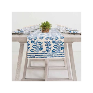 Bohemian 280 TC Textured Weave Durable Easy Wash Linen <b>Table</b> <b>Runner</b> With Geometric Pattern & Fringe Edge Washable For Home Decor - Product Image 6