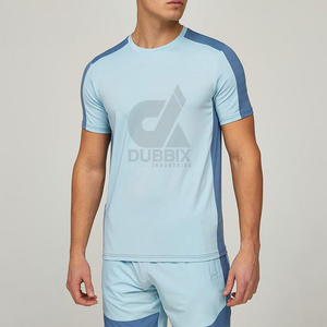 Unisex Lightweight Breathable Anti-UV <b>T</b>-<b>Shirt</b> Shorts Set OEM Custom Four-Way Stretch Front Summer Running Activewear - Product Image 2