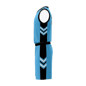 Conjunto de Uniforme de Baloncesto Ekin Impex, Sin Mangas, Cuello en V, Azul y Negro, para Adultos, Absorbente de Humedad, Impresión Sublimada - Product Image 5