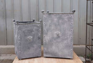 Hot Selling Green Patina Square Copper Planter Pot With Scalloped <b>Edge</b> Rustic Patina Outdoor <b>Garden</b> Container Planters Set - Product Image 4