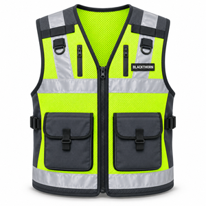 Chaleco de Seguridad Táctico Transpirable de Alta Visibilidad Blackthorn para Hombre, Ropa de Trabajo Exterior de Malla Reflectante con Bolsillos - Product Image 2