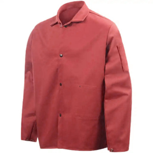 Top Grade Workwear Cowhide Leather Welders <b>Jacket</b> Industrial Safety Reflective Clothing Heat <b>Spark</b> Resistance ANSI Class 1 - Product Image 4