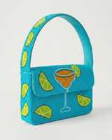 Sac de soirée à rabat fait main personnalisé en perles de rocaille avec broderie citron, vert et beige, sac à bandoulière décontracté et tendance pour femme