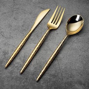 Ensemble de couverts de luxe en acier inoxydable 3 pièces (cuillère, fourchette, couteau) – Design moderne et écologique pour cadeaux de mariage - Product Image 1