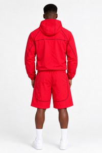 Ensemble coupe-vent léger à capuche pour hommes, style décontracté, avec fermeture éclair intégrale et short assorti, vêtements de sport d'extérieur pour hommes - Product Image 2