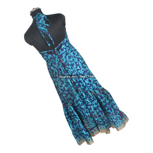 Nuevo Vestido Bohemio Hippie para Mujer, Estilo Sari Indio de Seda, Elegante Vestido de Noche sin Mangas para Damas - Product Image 3