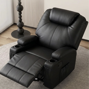 Custom Modern Manual PU Leather Cup Holders <b>Recliner</b> Chair for Living Room Furniture Supplier - Product Image 1