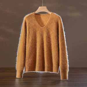 Twist Cable Mongolia Wool Solid Korean <b>Jumper</b> Crewneck Pullover Winter Long Front Logo <b>Warm</b> Casual Classic Knitted Sweater - Product Image 2