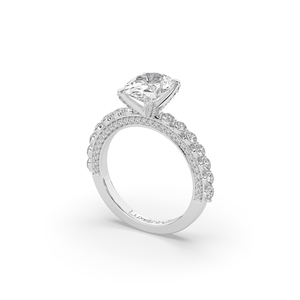Oval Brilliant 2.96 Carat Lab Created Diamond <b>Ring</b> 14KT 10KT Gold Lightweight Unique Design Luxury Engagement <b>Wedding</b> Band - Product Image 6