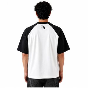 Custom Men's Oversized Raglan T Shirt Black <b>White</b> Short Sleeve Graphic Printed Streetwear Casual <b>Tee</b> OEM ODM - Product Image 2