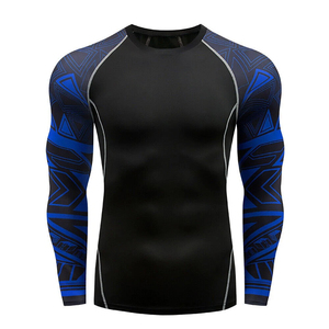 Custom Print Yoga Long Sleeves Men's Compression Shirts Wholesale Quick Dry Compression Gym Clothing - Product Image 6