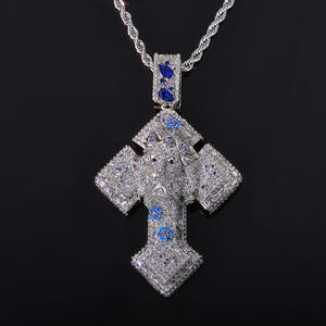 จี้เพชรโมอิสซาไนต์เงินแท้ 925 รูปตัวอักษรแนวฮิปฮอป สร้อยคอจี้ผู้ชายแบบปรับแต่งได้สำหรับใส่ทุกวัน - Product Image 2