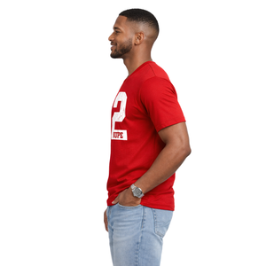T-shirt col en V Kappa Alpha Psi Number 2 Klub rouge, vêtement de fraternité grecque avec motif audacieux, confort premium et coupe élégante - Product Image 3