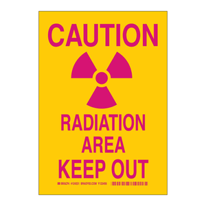 Panneau de signalisation d'interdiction d'entrée en zone radioactive Brady, résistant aux intempéries, en PVC, pour intérieur/extérieur, avertissement de sécurité - Product Image 3