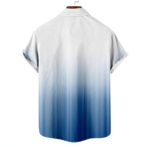 Wholesale Causal Loose Short Sleeve <b>Linen</b> <b>Shirts</b> Striped Button Down Beach <b>Shirts</b> for Men - Product Image 6