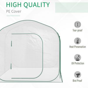 Giardino esterno portatile serra 7x7x6 con Pop-up porta cerniera baldacchino bianco per piante e fiori - Product Image 5
