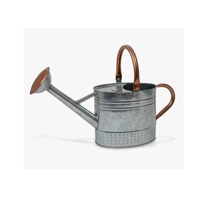Arrosoir en zinc galvanisé avec poignée en cuivre pour jardinage, utilisation intérieure et extérieure, durable, arrosoir pour plantes d'intérieur - Product Image 1