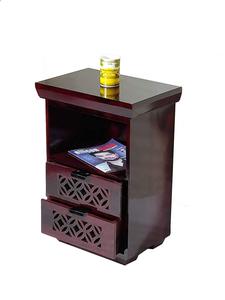Sheesham Wood <b>Bedside</b> Table with Drawers and Shelf <b>Storage</b> | Wooden Multipurpose Nightstand End Table Furniture for Living Room - Product Image 2