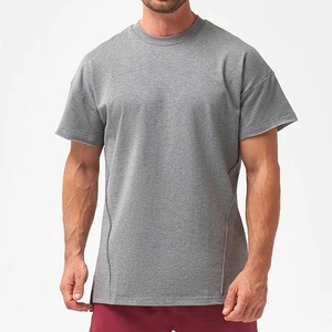 Camiseta Gris de Manga Corta para Hombre, 100% Algodón Jersey, Corte Regular, Cuello Redondo, Color Sólido, Transpirable, Casual, OEM, Venta al Por Mayor - Product Image 1
