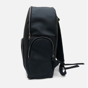Minimalist <b>Black</b> Nylon Laptop <b>Backpack</b> with Zipper Closure and Water Resistance 20-39L Capacity Unisex Softback Design - Product Image 5