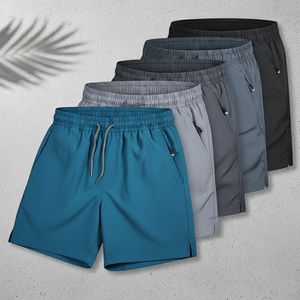 Shorts de sport amples pour hommes, taille haute élastique, en coton satiné pur, séchage rapide, respirants, grandes tailles, personnalisables - Product Image 2