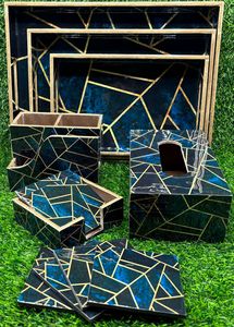 Ensemble de boîtes à mouchoirs, plateau, porte-serviettes, boîte de rangement de cuisine, organisateur polyvalent en MDF durable et écologique pour - Product Image 4