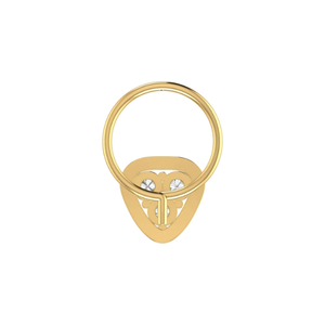 Piercing de nez en or 14 carats avec diamant naturel de 0,09 carat, certifié GIA, motif floral, style ethnique, couleur HI, clarté VS-SI, catégorie Grillz - Product Image 5