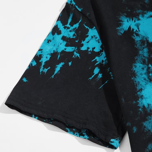 Camiseta Tie Dye para Hombre, Manga Corta, Cuello Redondo, Corte Regular Informal, Tejido con Patrón, Azul y Negro - Product Image 5