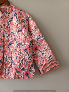 Print Cotton Quilted <b>Kantha</b> <b>Jacket</b>: Reversible Boho Coat - Product Image 2