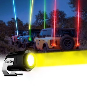 Feu de Conduite Tout-Terrain à LED pour Camion, Barre RGB Verte, Étanche, pour ATV/UTV, Lampe Auxiliaire Super Brillante en Forme de Drapeau d'Antenne Rond pour Extérieur - Product Image 1