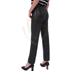 Pantalones de Cuero de Cintura Alta, Último Diseño, Ropa de Moda, Pantalones de Cuero Casuales para Mujer - Product Image 2