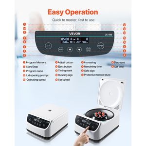 Centrifuga da Laboratorio Elettrica RCFelectric 100-2100xg con 1 Rotore, Capacità Tubi 2/5/10/15/50ml, Bassa Velocità - Product Image 5