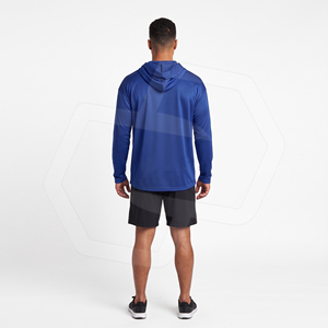 Sudadera con Capucha Azul para Hombre NIZA GEAR, Manga Larga, Transpirable, de Poliéster/Algodón, Secado Rápido, Ropa Deportiva, Venta al Por Mayor - Product Image 5