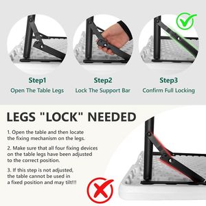 Tavolo Pieghevole in Plastica Resistente da 120 cm con Altezza Regolabile - Product Image 4