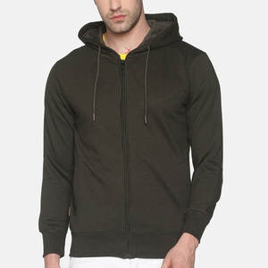 Sweat à capuche zippé vert olive pour homme, veste en polaire décontractée, streetwear d'hiver - Product Image 5