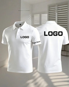 Custom Printed White Men's Cotton Polo Shirt Breathable Work Fashion Uniform Silk Screen Printed ODM Service Oeko-Tex Certified - Product Image 2