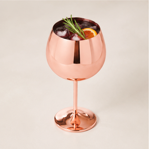 Verres à gin ballon de luxe en acier inoxydable or rose, gobelets à vin incassables plaqués cuivre pour cocktails et équipement hôtelier - Product Image 4