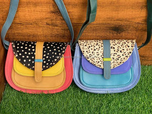 Nouveau sac à main en cuir recyclé élégant occidental sac à main multicolore véritable fait à la main femmes cheveux sur les sacs à bandoulière à imprimé Animal - Product Image 4