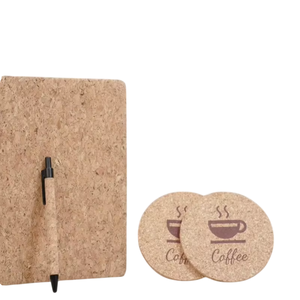 Natural Cork Corporate Gift Box with Notebook Pen Coasters T Light Promotional <b>Diary</b> Executive Business Gifts - Product Image 3