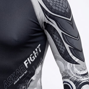 เสื้อแรชการ์ดแขนยาว ASKAR WEAR IND สำหรับผู้ชาย พิมพ์ลายแบบ Sublimation แห้งเร็ว ผลิตจากโพลีเอสเตอร์ เหมาะสำหรับการฝึกซ้อมในยิม - Product Image 4