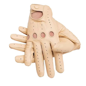ถุงมือหนังทำมือแบบมีรูระบายอากาศ ใส่สบาย เหมาะสำหรับขับรถในฤดูหนาว  แบบสั่งทำพิเศษ ลายทาง สำหรับเล่นกีฬา ปั่นจักรยาน กิจกรรมกลางแจ้ง ท่องเที่ยว ใช้ในชีวิตประจำวัน - Product Image 1