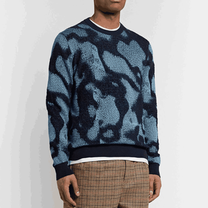 Custom LOGO OEM & ODM Men Jacquard Mens Sweaters Distressed Effect Knitwear <b>Pullover</b> Crew Neck Knitted <b>Jumper</b> Winter Knit Mens S - Product Image 5