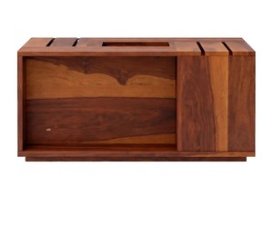 Modern Square Solid Wood <b>Coffee</b> <b>Table</b> with Central Cutout |Unique Slatted Wood Square <b>Coffee</b> <b>Table</b> with Planter Hole |B2B Wholes - Product Image 4