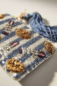 Bolso de mano con cuentas y rayas, estilo cartera, para el mercado, con cremallera, ideal para la noche - Product Image 2